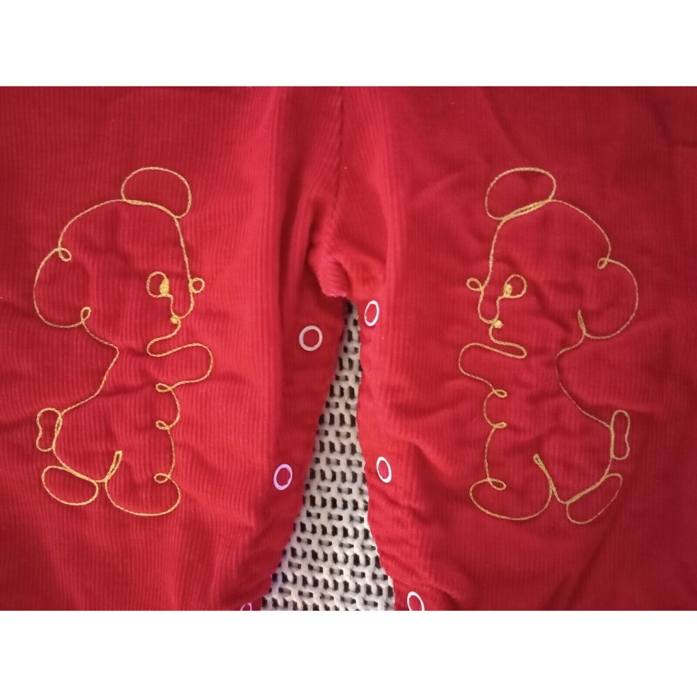 Vtg 70s Baby Infant Sears Perma-Prest Red Corduroy Jumpsuit Outfit M 21-26 Lbs